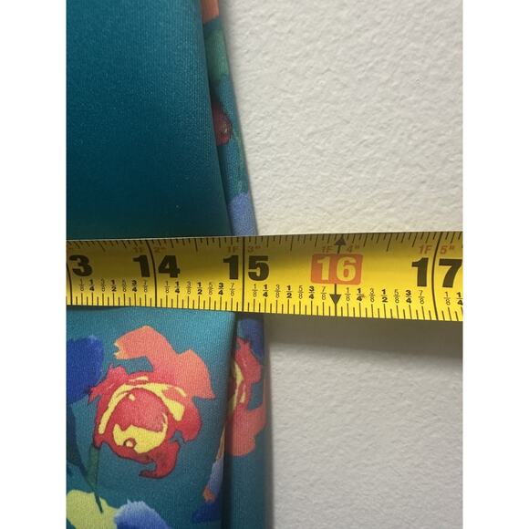 Calvin Klein Women's Floral Sheath Dress Size 6 Teal Multicolor Short Sleeve - Picture 5 of 8